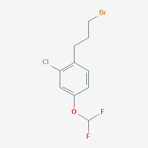 molecular formula C10H10BrClF2O B14047801 1-(3-Bromopropyl)-2-chloro-4-(difluoromethoxy)benzene CAS No. 1806327-25-2