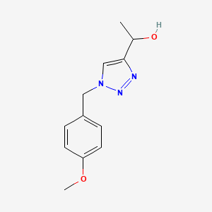 molecular formula C12H15N3O2 B1404784 1-{1-[(4-methoxyphenyl)methyl]-1H-1,2,3-triazol-4-yl}ethan-1-ol CAS No. 1385031-87-7