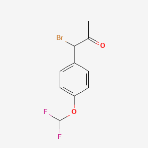 molecular formula C10H9BrF2O2 B14047850 1-Bromo-1-(4-(difluoromethoxy)phenyl)propan-2-one 