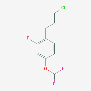 molecular formula C10H10ClF3O B14047855 1-(3-Chloropropyl)-4-(difluoromethoxy)-2-fluorobenzene 