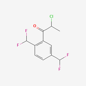 molecular formula C11H9ClF4O B14047860 1-(2,5-Bis(difluoromethyl)phenyl)-2-chloropropan-1-one 