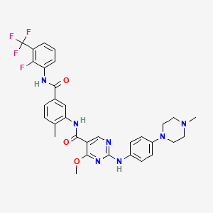 5-Pyrimidinecarboxamide, N-[5-[[[2-fluoro-3-(trifluoromethyl)phenyl]amino]carbonyl]-2-methylphenyl]-4-methoxy-2-[[4-(4-methyl-1-piperazinyl)phenyl]amino]-