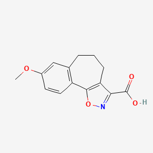 molecular formula C14H13NO4 B14047874 8-Methoxy-5,6-dihydro-4H-benzo[3,4]cyclohepta[1,2-d]isoxazole-3-carboxylic acid 