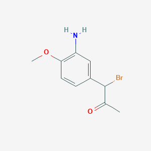 molecular formula C10H12BrNO2 B14047961 1-(3-Amino-4-methoxyphenyl)-1-bromopropan-2-one 