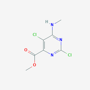 molecular formula C7H7Cl2N3O2 B1404798 2,5-二氯-6-(甲基氨基)嘧啶-4-甲酸甲酯 CAS No. 1423757-79-2