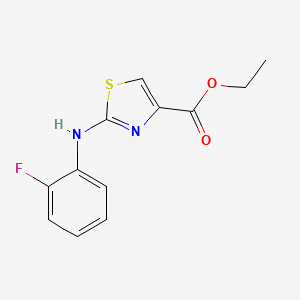 molecular formula C12H11FN2O2S B1404803 Ethyl 2-[(2-fluorophenyl)amino]-1,3-thiazole-4-carboxylate CAS No. 1366234-05-0
