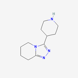 molecular formula C11H18N4 B1404805 4-{5H,6H,7H,8H-[1,2,4]三唑并[4,3-a]吡啶-3-基}哌啶 CAS No. 1519824-36-2