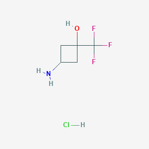 molecular formula C5H9ClF3NO B1404806 3-Amino-1-(trifluoromethyl)cyclobutan-1-ol hydrochloride CAS No. 1408075-93-3