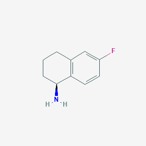 molecular formula C10H12FN B1404807 (1S)-6-Fluoro-1,2,3,4-tetrahydronaphthalen-1-amine CAS No. 1213465-25-8