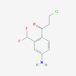 molecular formula C10H10ClF2NO B14048077 1-(4-Amino-2-(difluoromethyl)phenyl)-3-chloropropan-1-one 