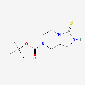 molecular formula C11H19N3O2S B1404809 叔丁基3-硫代-5,6,8,8a-四氢咪唑并[1,5-a]吡嗪-7(1H)-羧酸酯 CAS No. 1384427-68-2