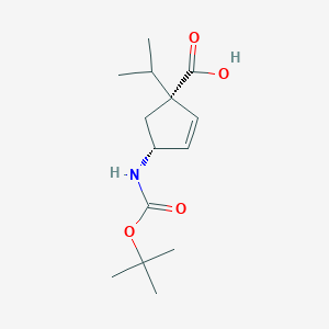 (1R,4R)-4-((Tert-butoxycarbonyl)amino)-1-isopropylcyclopent-2-enecarboxylic acid