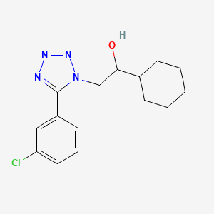 molecular formula C15H19ClN4O B14048122 2-[5-(3-chlorophenyl)-1H-1,2,3,4-tetrazol-1-yl]-1-cyclohexylethan-1-ol 