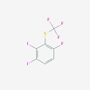 molecular formula C7H2F4I2S B14048125 1,2-Diiodo-4-fluoro-3-(trifluoromethylthio)benzene 