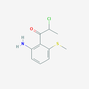 molecular formula C10H12ClNOS B14048139 1-(2-Amino-6-(methylthio)phenyl)-2-chloropropan-1-one 