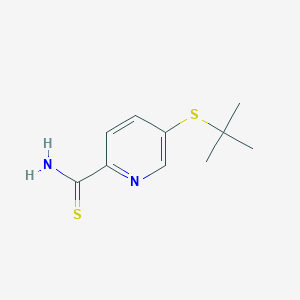 molecular formula C10H14N2S2 B1404814 5-(叔丁基硫代)吡啶-2-甲硫酰胺 CAS No. 1423028-56-1