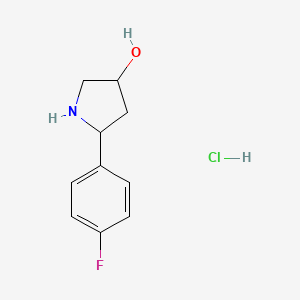 molecular formula C10H13ClFNO B1404816 5-(4-Fluorophenyl)pyrrolidin-3-ol hydrochloride CAS No. 1423034-84-7