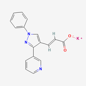 molecular formula C17H12KN3O2 B1404817 potassium 3-[1-phenyl-3-(pyridin-3-yl)-1H-pyrazol-4-yl]prop-2-enoate CAS No. 1443987-59-4