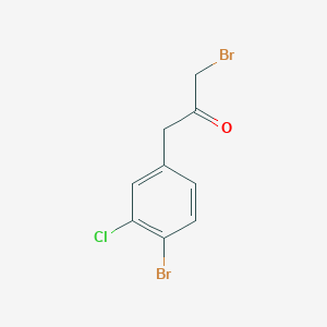 molecular formula C9H7Br2ClO B14048180 1-Bromo-3-(4-bromo-3-chlorophenyl)propan-2-one 