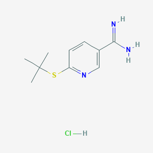 molecular formula C10H16ClN3S B1404820 6-(Tert-butylsulfanyl)pyridine-3-carboximidamide hydrochloride CAS No. 1423025-27-7