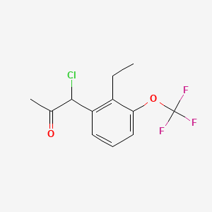 molecular formula C12H12ClF3O2 B14048225 1-Chloro-1-(2-ethyl-3-(trifluoromethoxy)phenyl)propan-2-one 