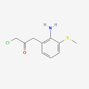 molecular formula C10H12ClNOS B14048230 1-(2-Amino-3-(methylthio)phenyl)-3-chloropropan-2-one 