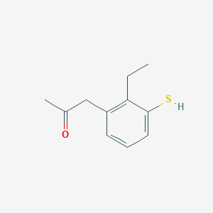 molecular formula C11H14OS B14048259 1-(2-Ethyl-3-mercaptophenyl)propan-2-one 