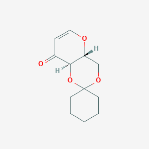 molecular formula C12H16O4 B14048268 4,6-O-Cyclohexylidene-1,5-anhydro-3-deoxy-D-erythro-hex-1-3N-3-ulose 