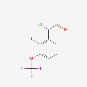 molecular formula C10H7ClF3IO2 B14048288 1-Chloro-1-(2-iodo-3-(trifluoromethoxy)phenyl)propan-2-one 