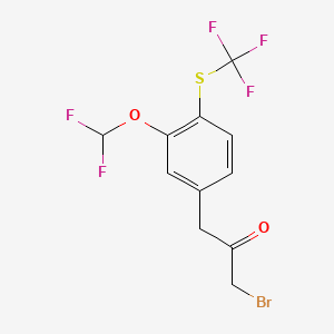 1-Bromo-3-(3-(difluoromethoxy)-4-(trifluoromethylthio)phenyl)propan-2-one