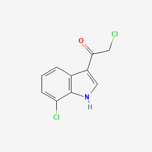 molecular formula C10H7Cl2NO B14048449 Ethanone,2-chloro-1-(7-chloro-1h-indol-3-yl)- 