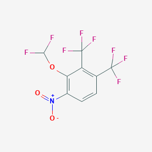 molecular formula C9H3F8NO3 B14048469 1,2-Bis(trifluoromethyl)-3-(difluoromethoxy)-4-nitrobenzene 