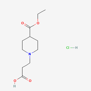 molecular formula C11H20ClNO4 B1404849 3-[4-(Ethoxycarbonyl)piperidin-1-yl]propanoic acid hydrochloride CAS No. 1351660-70-2