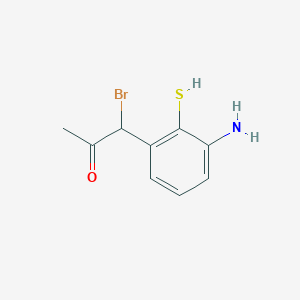 molecular formula C9H10BrNOS B14048502 1-(3-Amino-2-mercaptophenyl)-1-bromopropan-2-one 