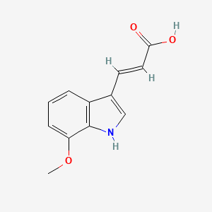 molecular formula C12H11NO3 B14048522 2-Propenoic acid,3-(7-methoxy-1h-indol-3-yl)- 