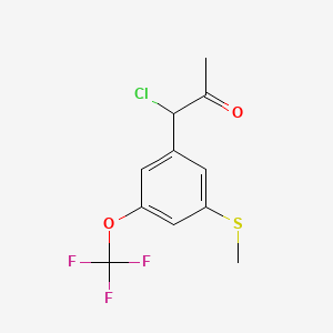 molecular formula C11H10ClF3O2S B14048550 1-Chloro-1-(3-(methylthio)-5-(trifluoromethoxy)phenyl)propan-2-one 