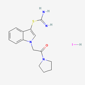 molecular formula C15H19IN4OS B1404862 1-(2-oxo-2-pyrrolidin-1-ylethyl)-1H-indol-3-yl imidothiocarbamate hydroiodide CAS No. 1396784-12-5