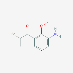 molecular formula C10H12BrNO2 B14048653 1-(3-Amino-2-methoxyphenyl)-2-bromopropan-1-one 