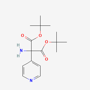 molecular formula C16H24N2O4 B14048686 Boc-amino-pyridin-4-yl-acetic acid tert-butyl ester 