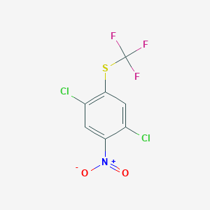 molecular formula C7H2Cl2F3NO2S B14048689 1,4-Dichloro-2-trifluoromethylthio-5-nitrobenzene 