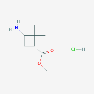 molecular formula C8H16ClNO2 B1404869 3-氨基-2,2-二甲基环丁烷甲酸甲酯盐酸盐 CAS No. 1392804-34-0