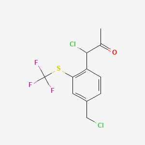 1-Chloro-1-(4-(chloromethyl)-2-(trifluoromethylthio)phenyl)propan-2-one