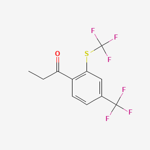 1-(4-(Trifluoromethyl)-2-(trifluoromethylthio)phenyl)propan-1-one