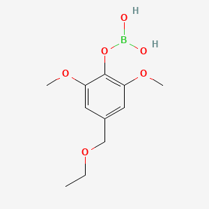 molecular formula C11H17BO6 B14048766 2,6-Dimethoxy-4-(ethoxymethyl)phenylboric acid 