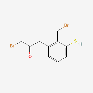 molecular formula C10H10Br2OS B14048795 1-Bromo-3-(2-(bromomethyl)-3-mercaptophenyl)propan-2-one 