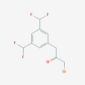 molecular formula C11H9BrF4O B14048851 1-(3,5-Bis(difluoromethyl)phenyl)-3-bromopropan-2-one 