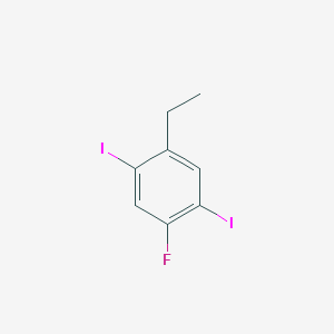 molecular formula C8H7FI2 B14048926 1,4-Diiodo-2-ethyl-5-fluorobenzene 