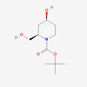 molecular formula C11H21NO4 B14048982 tert-Butyl (2R,4S)-4-hydroxy-2-(hydroxymethyl)piperidine-1-carboxylate CAS No. 1029429-62-6