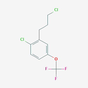 molecular formula C10H9Cl2F3O B14048998 1-Chloro-2-(3-chloropropyl)-4-(trifluoromethoxy)benzene 