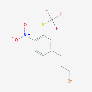 molecular formula C10H9BrF3NO2S B14049027 1-(3-Bromopropyl)-4-nitro-3-(trifluoromethylthio)benzene 